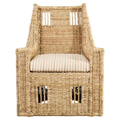 Ralph Lauren Organic Modern Woven Seagrass Wicker Armchair
