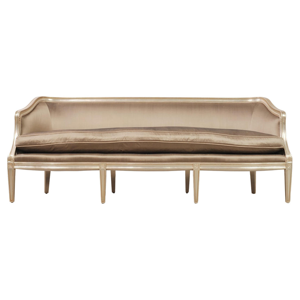 Dennis & Leen Italian Settee Cabriole Sofa Champagne Silver