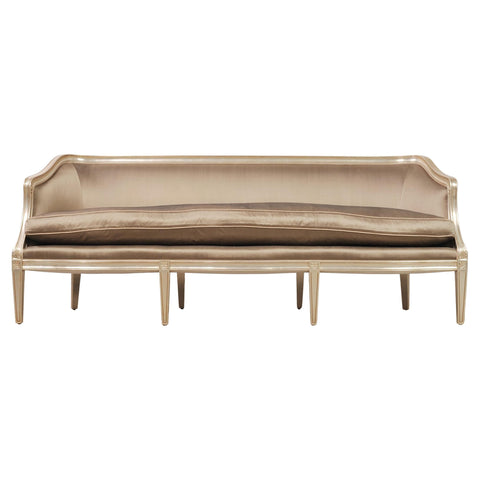 Dennis & Leen Italian Settee Cabriole Sofa Champagne Silver