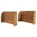 Pair of Organic Modern Woven Rattan Wicker Wingback Headboards