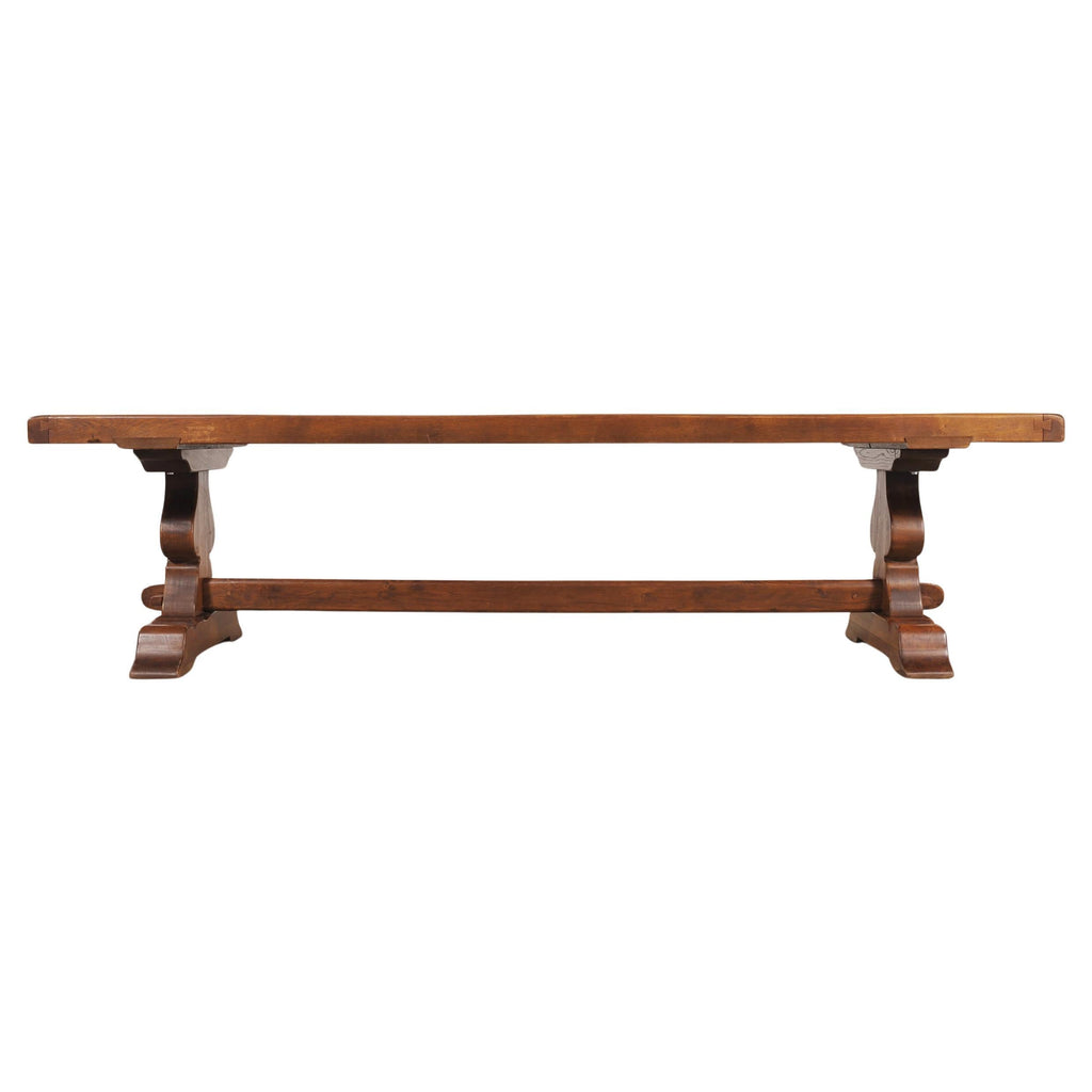Country French Provincial Oak Farmhouse Trestle Dining Table 10 Ft