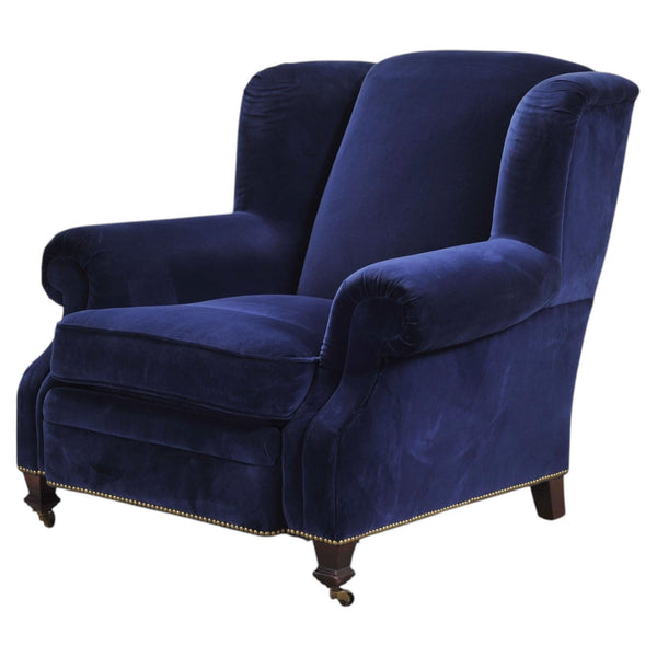 Ralph Lauren English New Bohemian Artist’s Chair in Blue Velvet