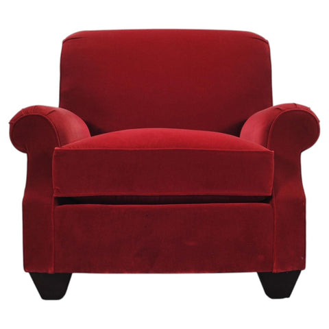 Ralph Lauren London Club Lounge Chair in Italian Red Velvet