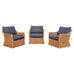 Set of Three Bielecky Brothers Rattan and Wicker Lounge Chairs