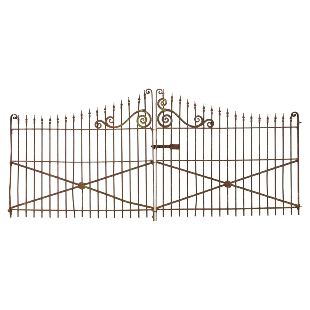 19th Century Stewart Iron Works Wrought Iron Double Entry Gates