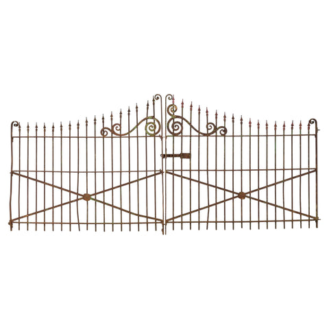 19th Century Stewart Iron Works Wrought Iron Double Entry Gates