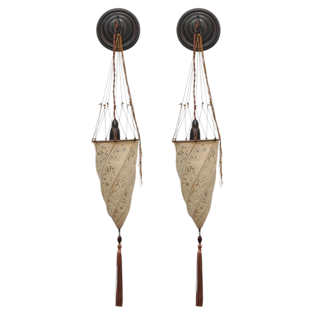 Pair of Fortuny Silk Cesendello Wall Sconces by Venetia Studium