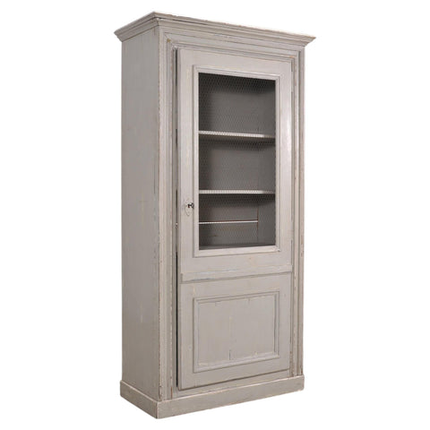 19th Century Country French Painted Pine Farmhouse Cupboard Cabinet