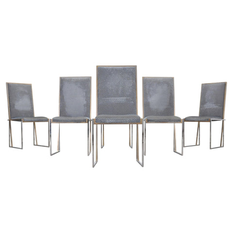 Set of Six Giacomo Sinopoli Italian Modernist Dining Chairs