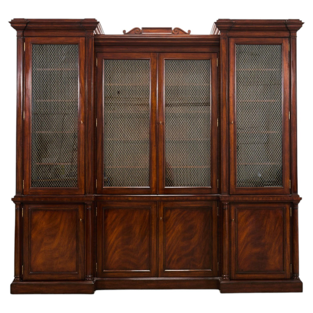 Ralph Lauren Noble Estate Mahogany Breakfront Bookcase Cabinet