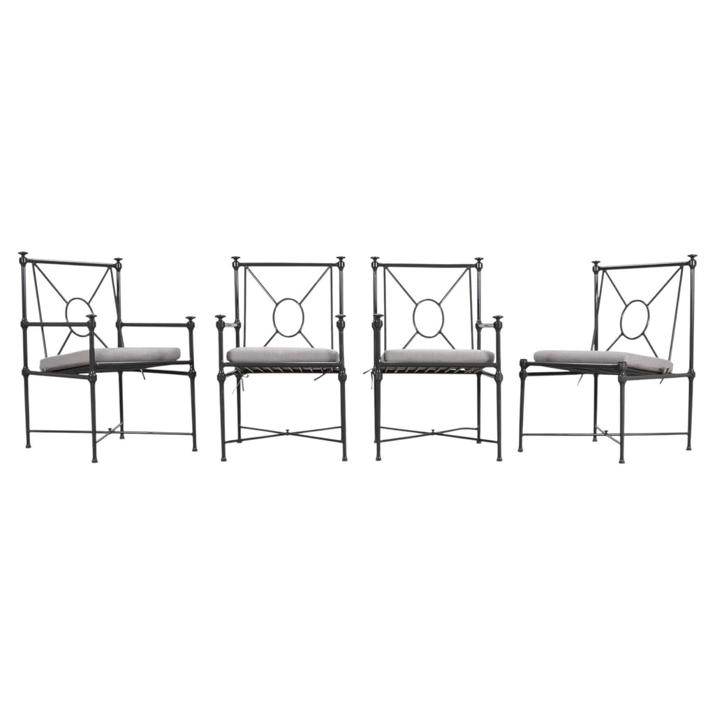 Set of Four RH Catalina Aluminum Patio Garden Dining Armchairs
