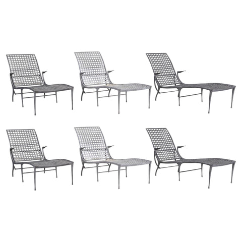 Set of Six Dan Johnson Brown Jordan Sol y Luna Chaise Lounges