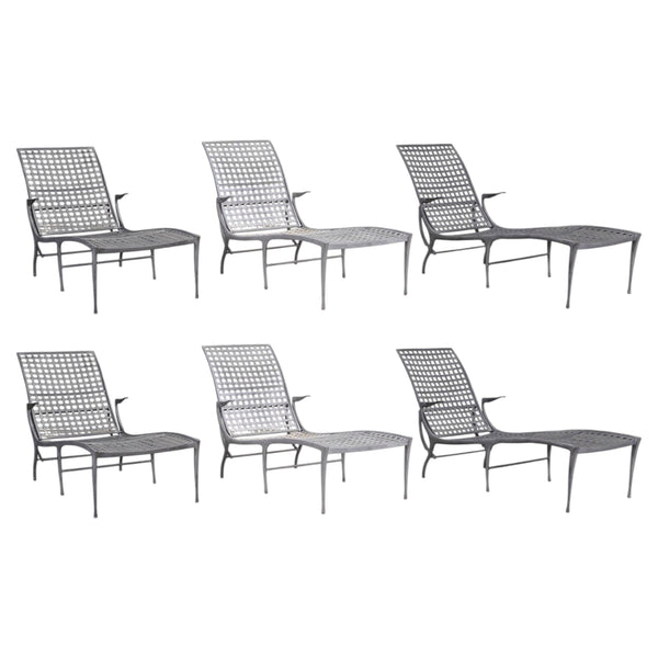 Set of Six Dan Johnson Brown Jordan Sol y Luna Chaise Lounges
