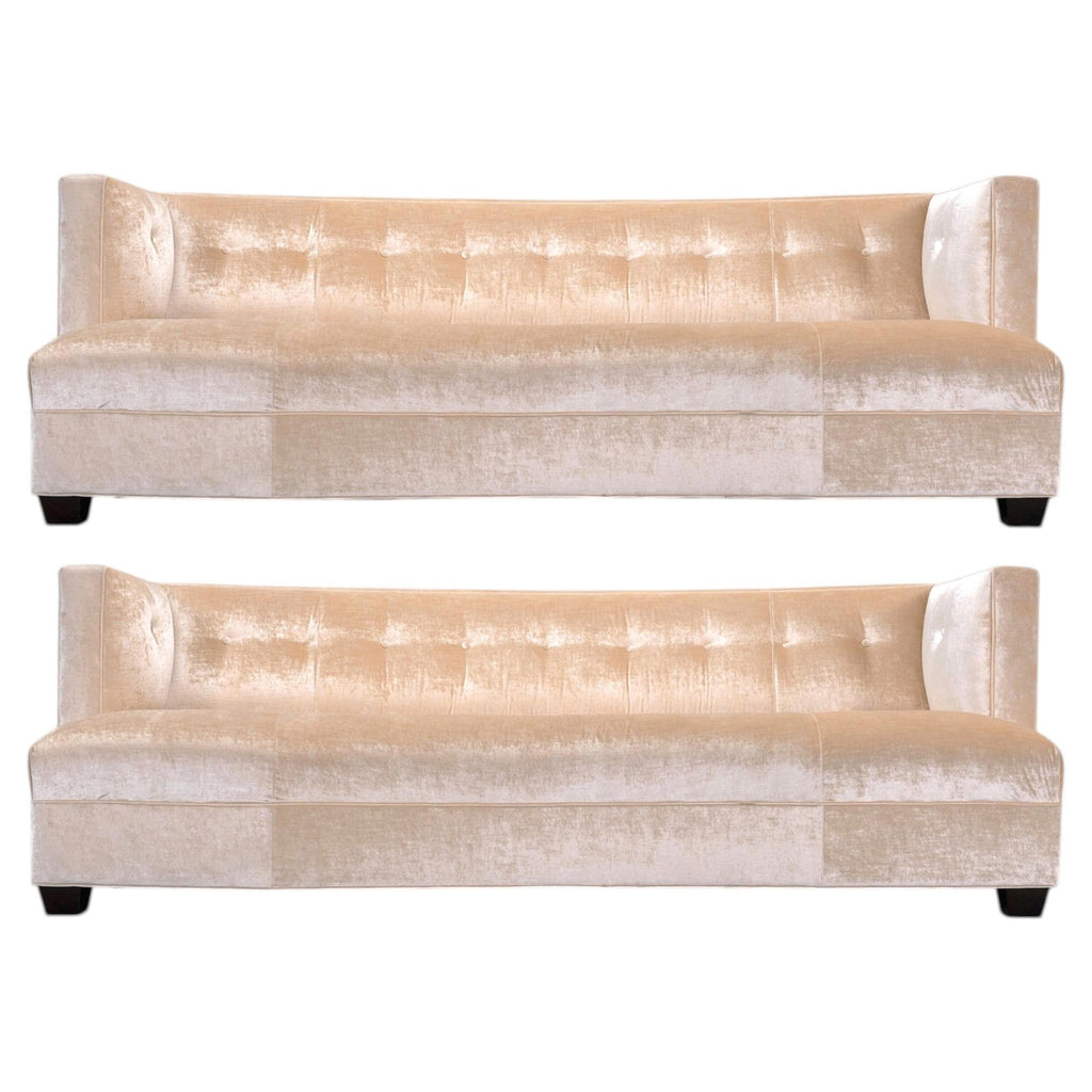 Pair of Velvet Dumont Sofas by Mitchell Gold + Bob Williams