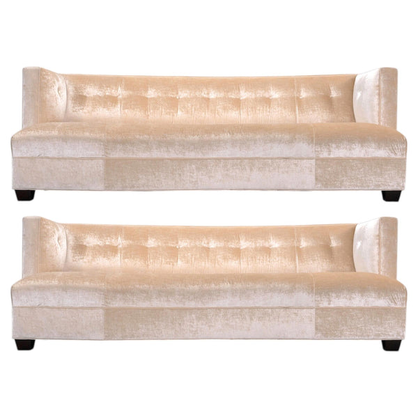 Pair of Velvet Dumont Sofas by Mitchell Gold + Bob Williams