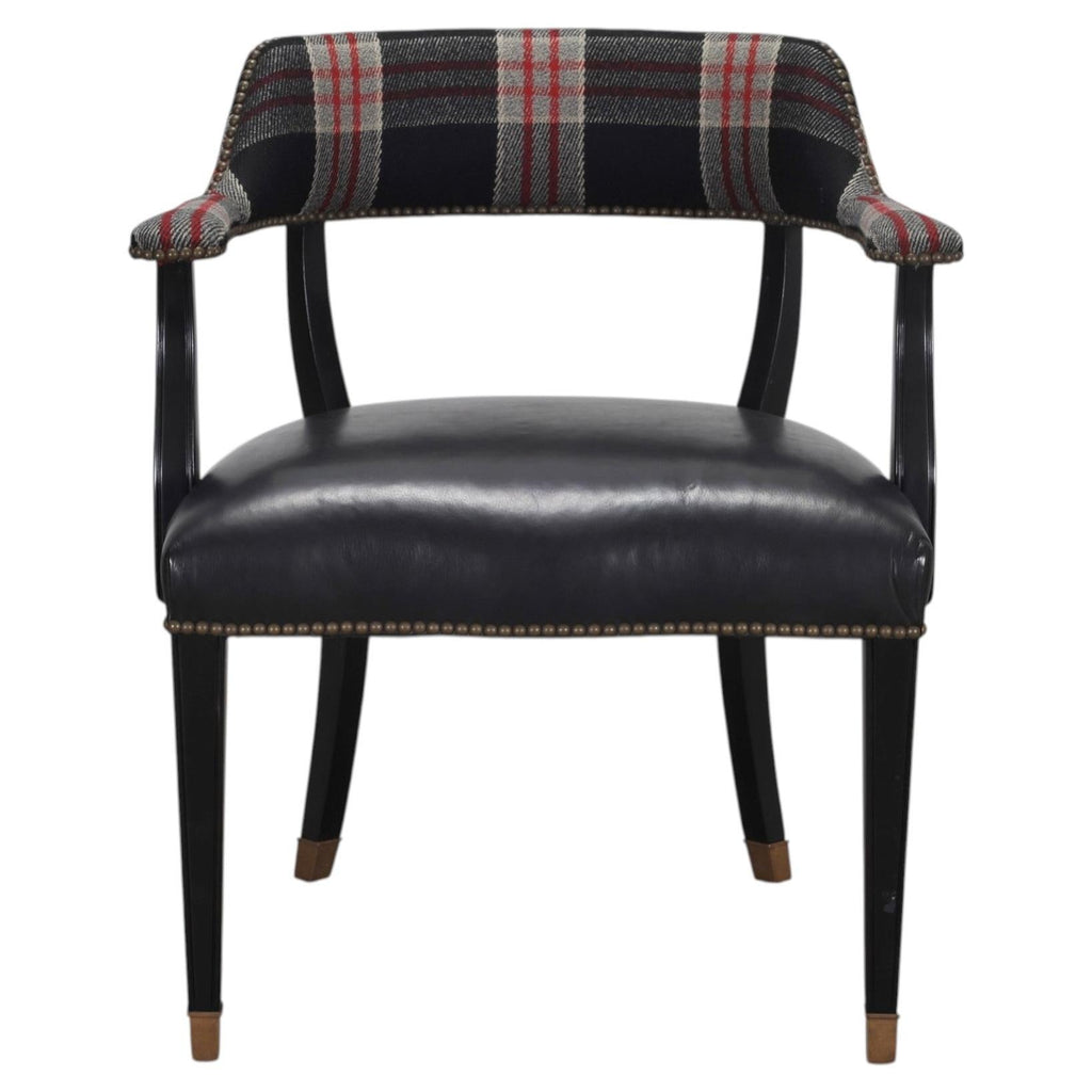 Ralph Lauren Hither Hills Studio Dining Arm Chair Tartan Leather