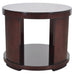 Ralph Lauren Italian Mahogany Round Modern Drum Drink Table