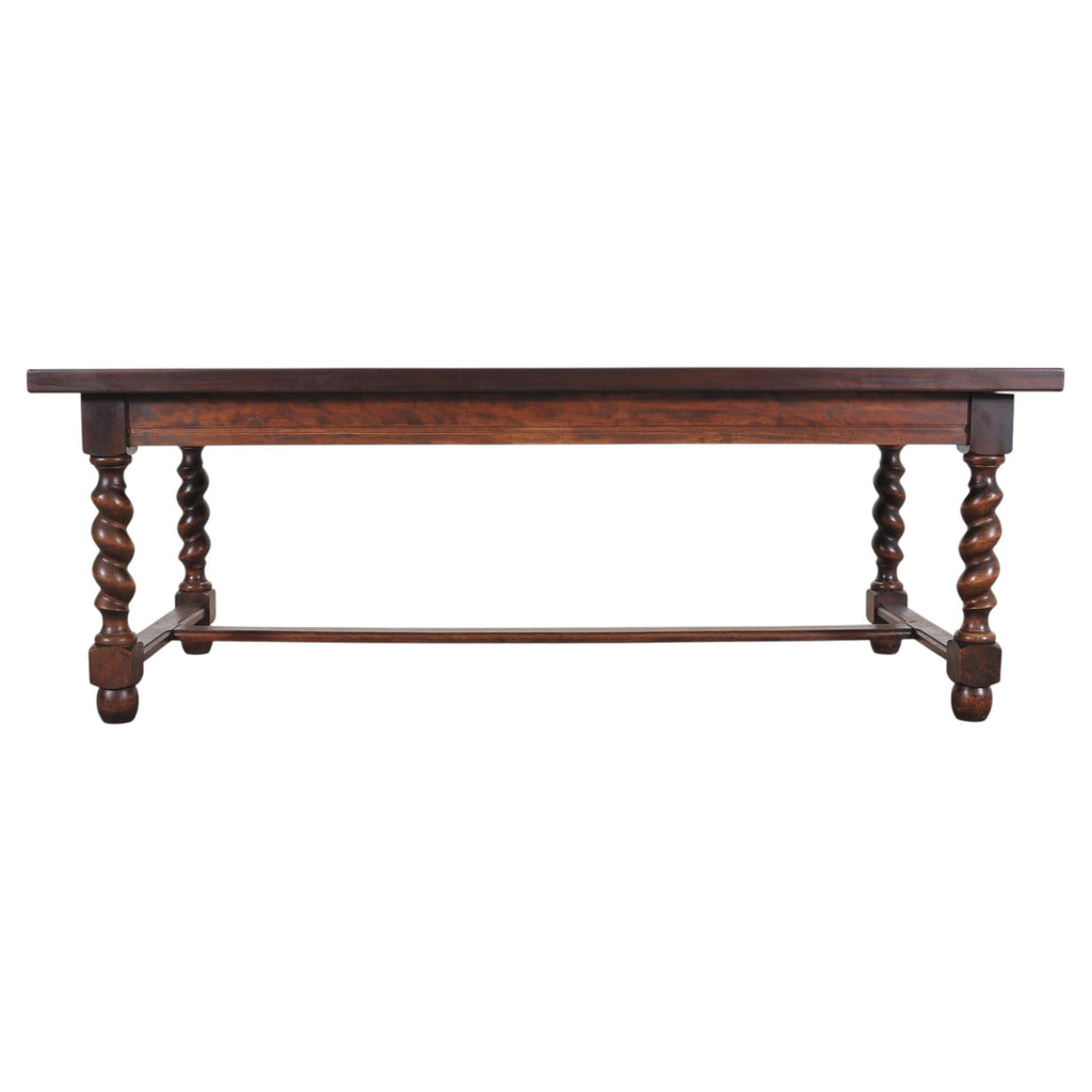 Country French Farmhouse Barley Twist Dining Table Extends 10 Ft