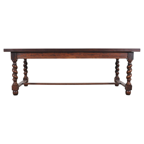Country French Farmhouse Barley Twist Dining Table Extends 10 Ft