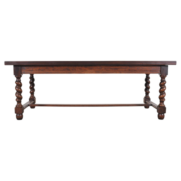 Country French Farmhouse Barley Twist Dining Table Extends 10 Ft
