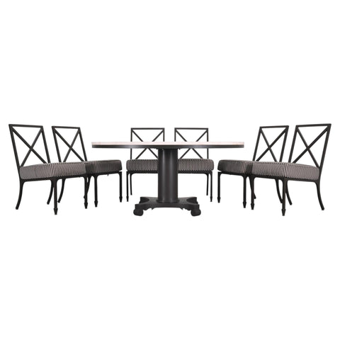 McKinnon and Harris Stone Top Dining Table and Six Dining Chairs