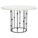 Italian Round Iron Carrara Marble Center or Garden Table
