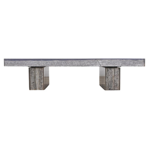 Timothy Oulton Glacier Coffee Table Burnt Timber in Lucite 6 Ft