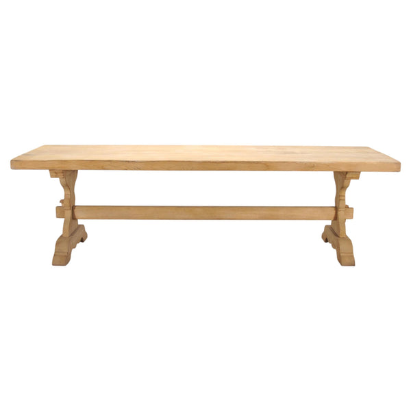 Country French Bleached Oak Farmhouse Dining Table 8.5 Ft