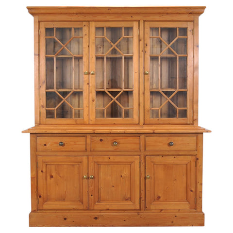 Country English Georgian Pine Bookcase Astragal Glazed Doors