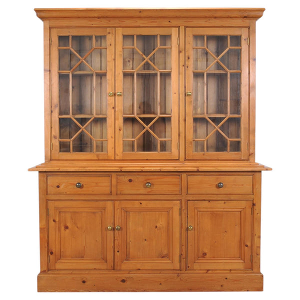 Country English Georgian Pine Bookcase Astragal Glazed Doors