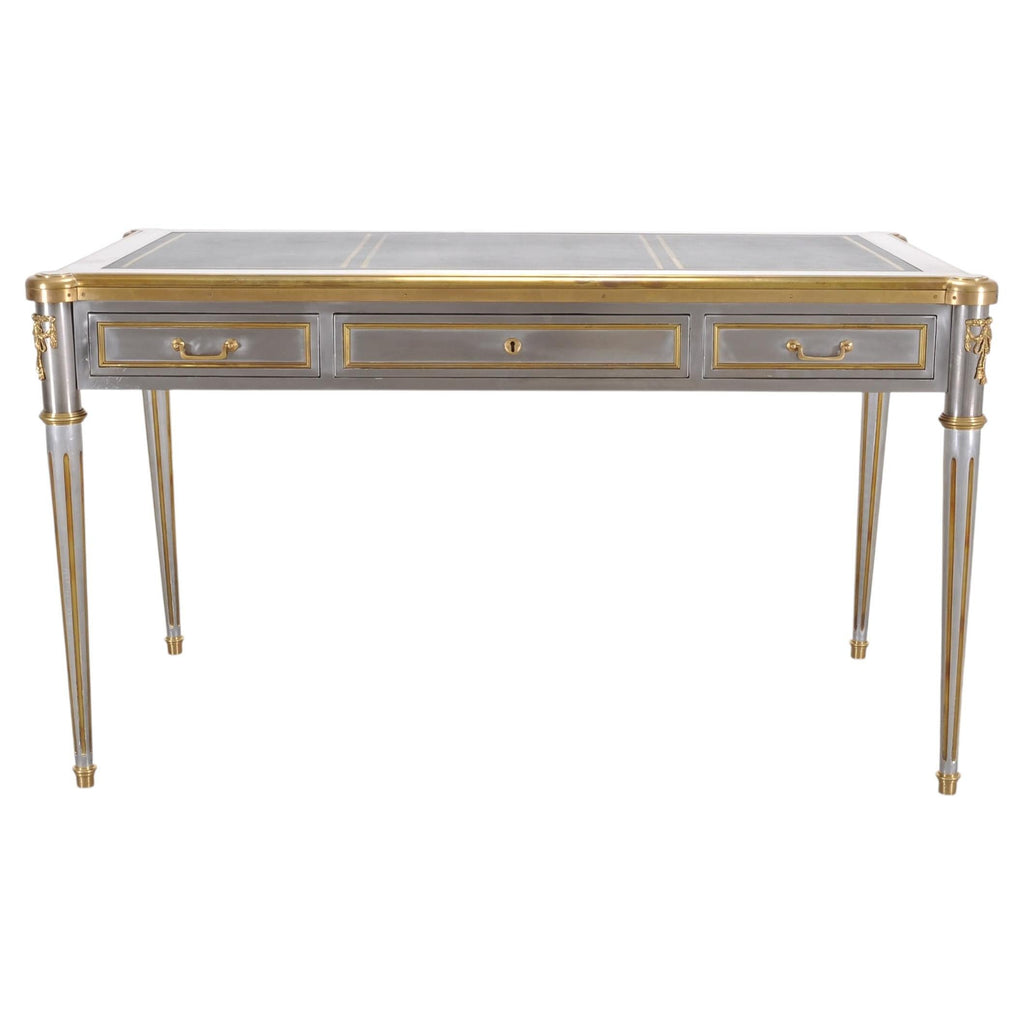John Vesey Steel Bronze Neoclassical Library Table or Desk