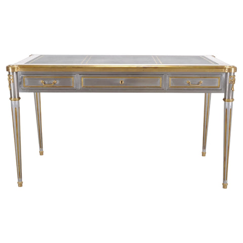 John Vesey Steel Bronze Neoclassical Library Table or Desk
