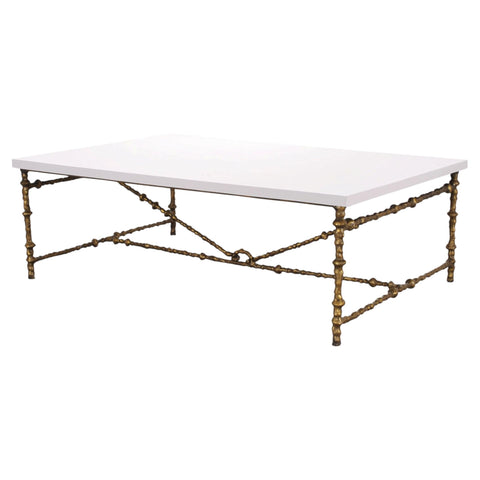 Oly Studio Gilded Iron Faux Bois Branch Diego Cocktail Table