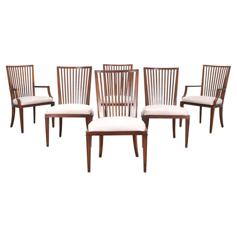 Set of Six Barbara Barry for Baker Spindle Back Dining Chairs