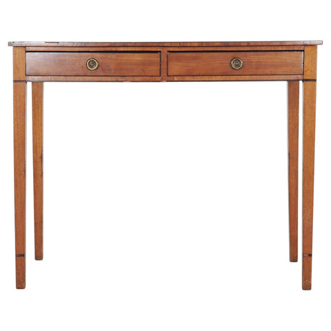 19th C. English Regency Bow Front Side Table or Small Desk