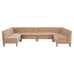 Bespoke Tufted Velvet 4-Piece Banquette Sectional Sofa 12 Ft