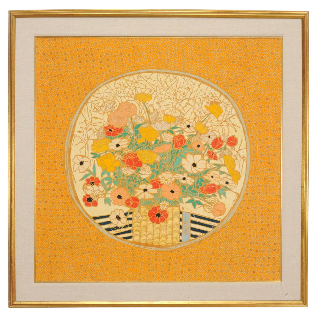 Dorothy Cutter "Yellow Oval Mixed Bouquet" Oil on Board 1973