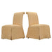 Pair of Skirted Scroll-Back Woven Raffia Slipper Chairs