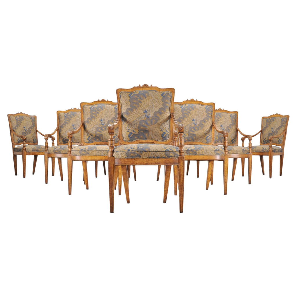 Set of Ten Minton-Spidell Rizzoli Regency Style Dining Armchairs