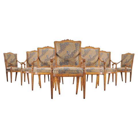 Set of Ten Minton-Spidell Rizzoli Regency Style Dining Armchairs