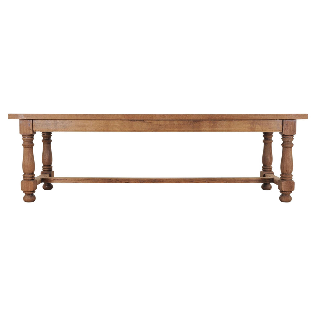 Country French Provincial Bleached Oak Farmhouse Dining Table 8 Ft