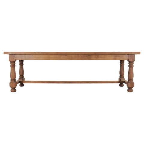 Country French Provincial Bleached Oak Farmhouse Dining Table 8 Ft