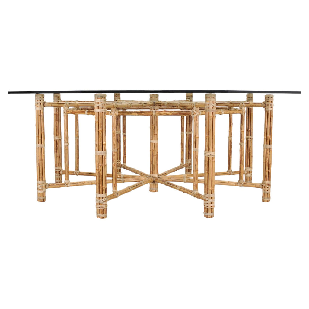 McGuire Organic Modern Octagonal Blonde Bamboo Dining Table