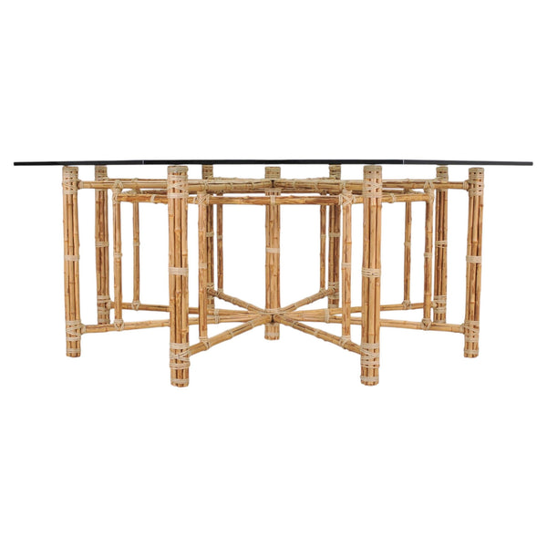 McGuire Organic Modern Octagonal Blonde Bamboo Dining Table