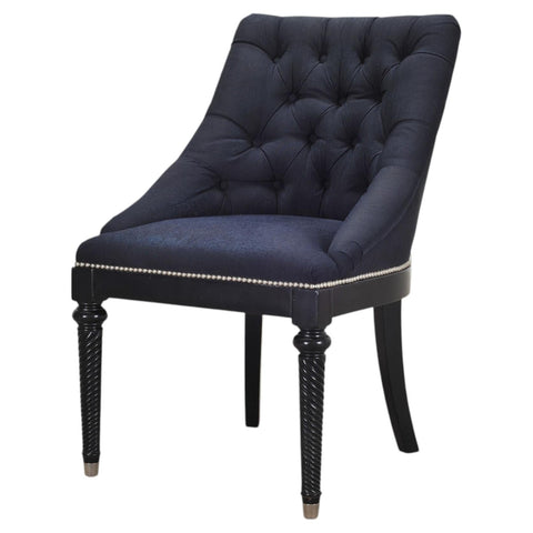 Ralph Lauren Regency Style Tufted Navy Blue Mayfield Chair