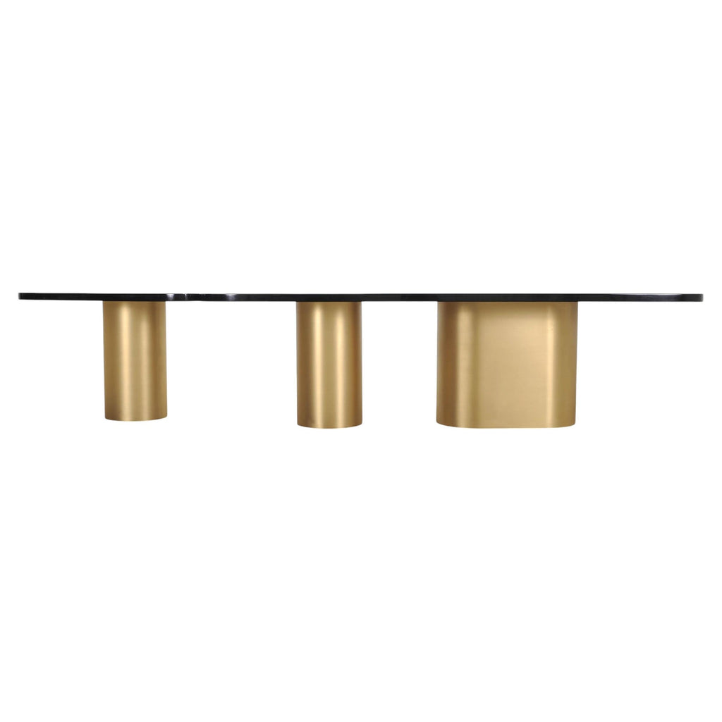 India Mahdavi Alber Sectional Walnut Brass Dining Table 11 Ft