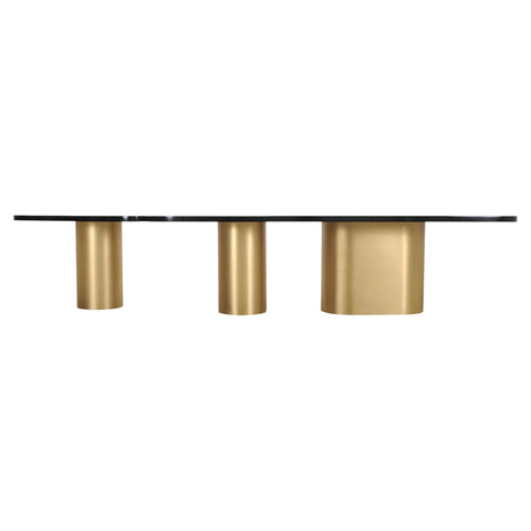 India Mahdavi Alber Sectional Walnut Brass Dining Table 11 Ft