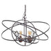 Orbital Atomic Age Iron and Copper Chandelier by Jefferson Mack