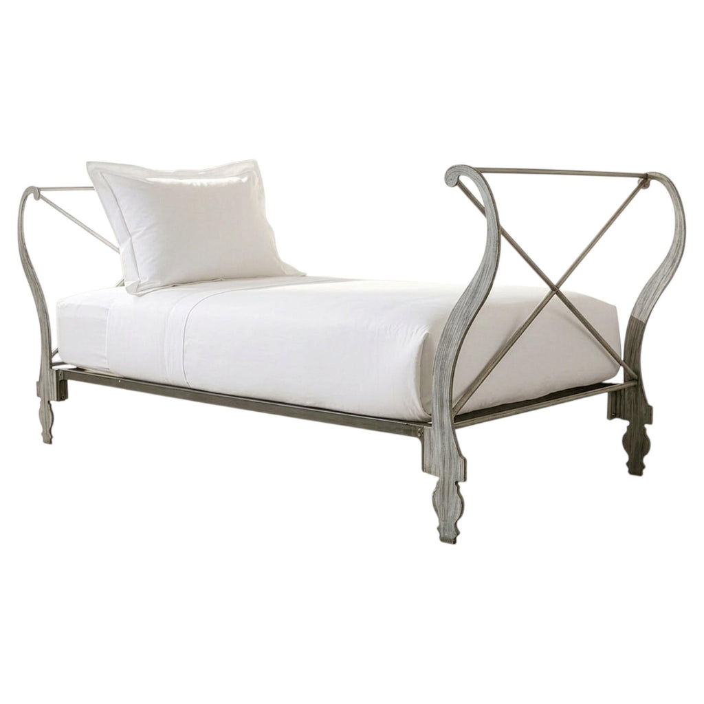 French Neoclassical Directoire Style Iron Sleigh-Form Daybed