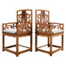 Pair of Chinese Ming Style Scholar's Armchairs with Marble Inset